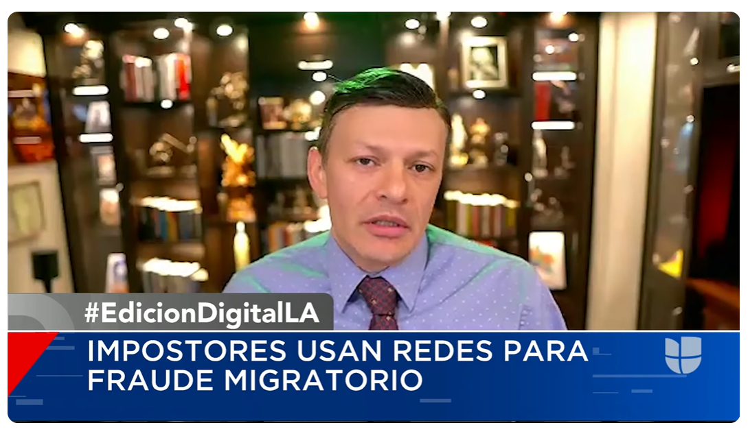 Entrevista en Univisión Los Angeles acerca de evitar estafas en redes