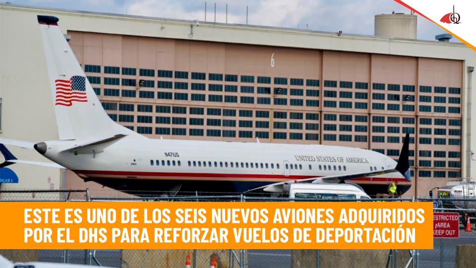 Este Boeing 737 es uno de los seis aviones incorporados por el DHS en 2025 para operaciones de remoción migratoria del ICE y misiones oficiales