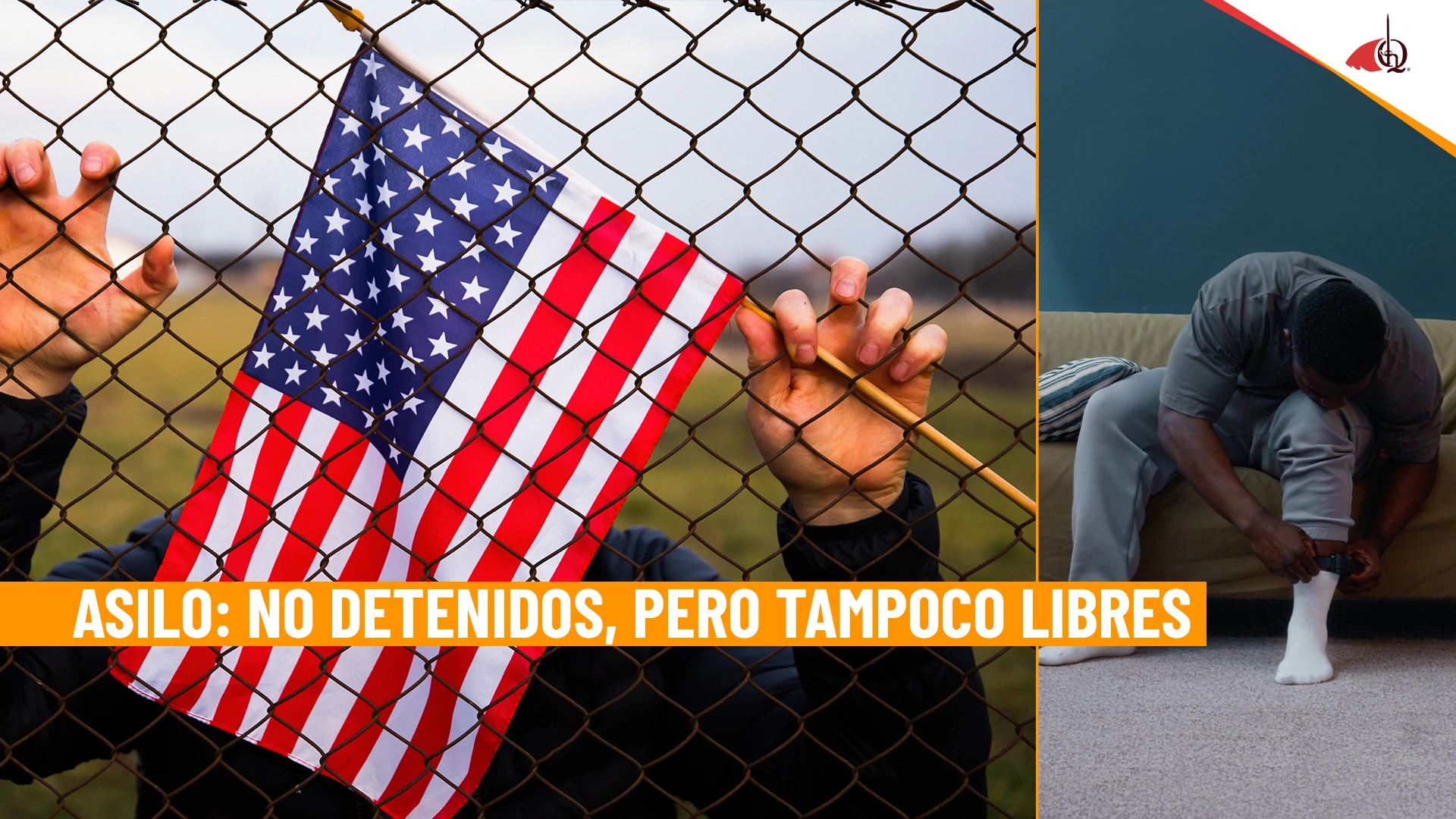 Migrante con dispositivo de monitoreo ATD mientras tramita asilo en Estados Unidos en 2025, simbolizando el nuevo rostro del control migratorio y las alternativas a la detención