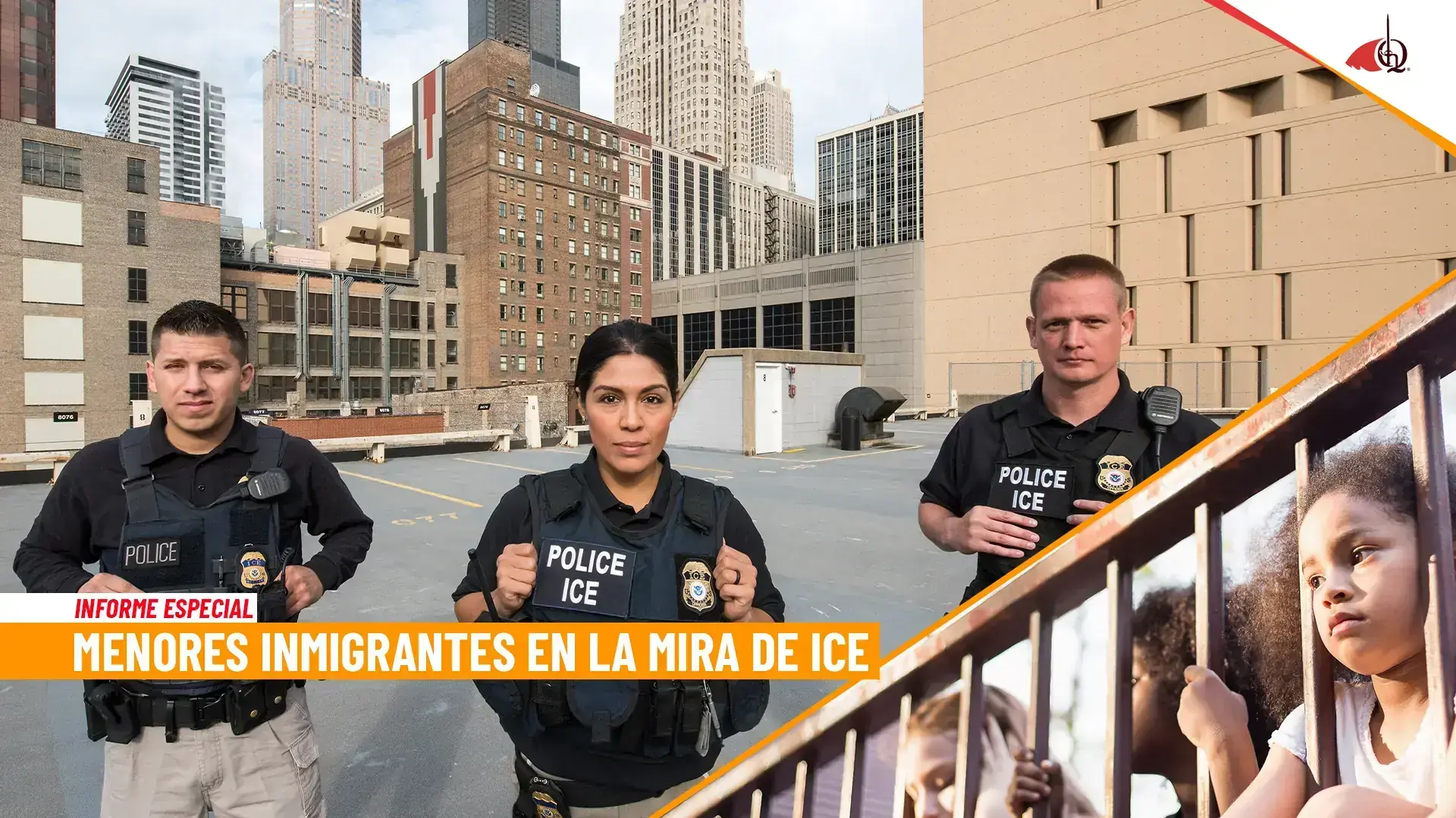 Agentes de U.S. Immigration and Customs Enforcement detienen a menores inmigrantes en Estados Unidos durante políticas implementadas bajo Donald Trump