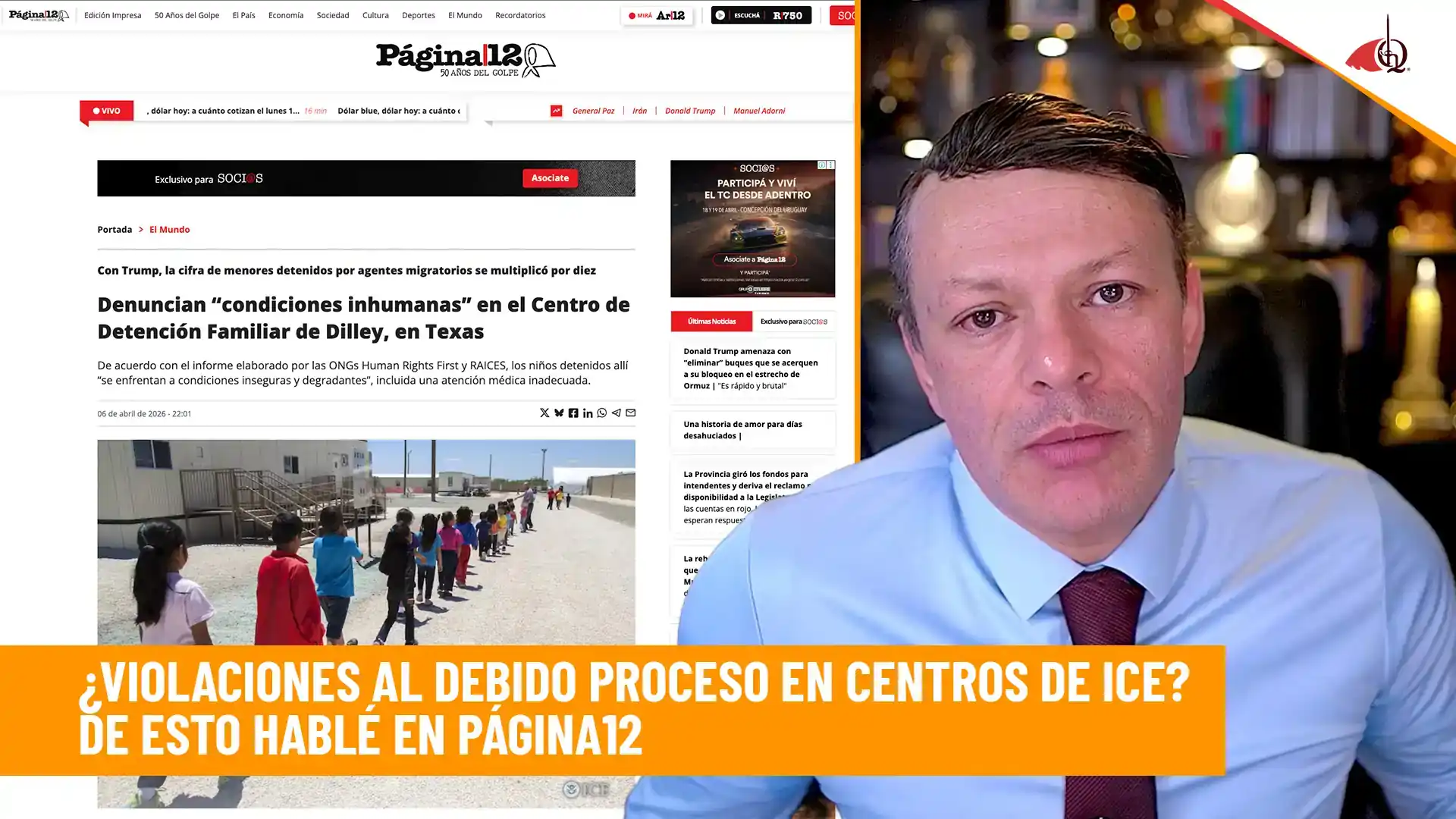 En pagina12: Condiciones inhumanas en centros de detención