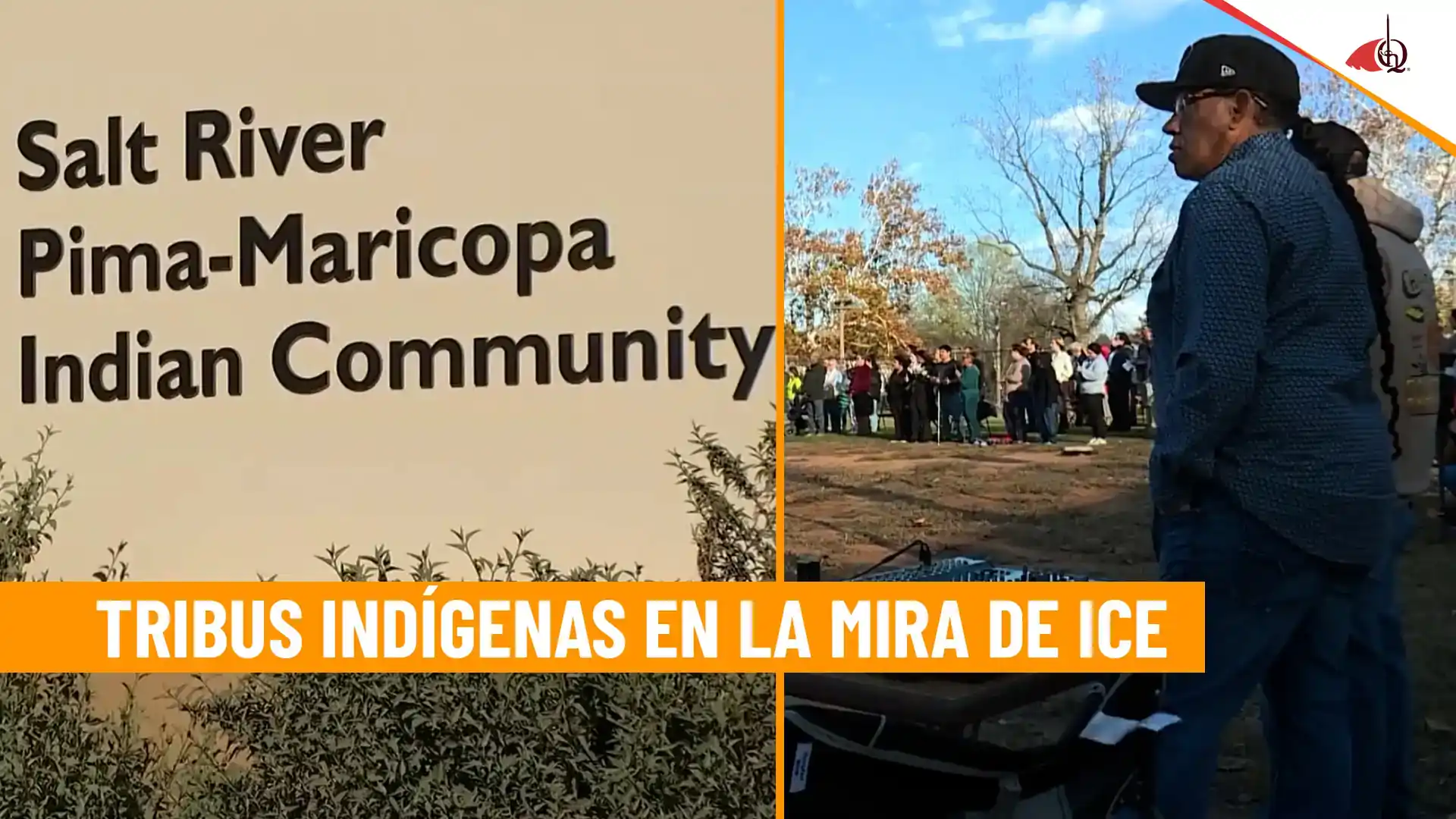 Cartel de la comunidad indígena Salt River Pima-Maricopa