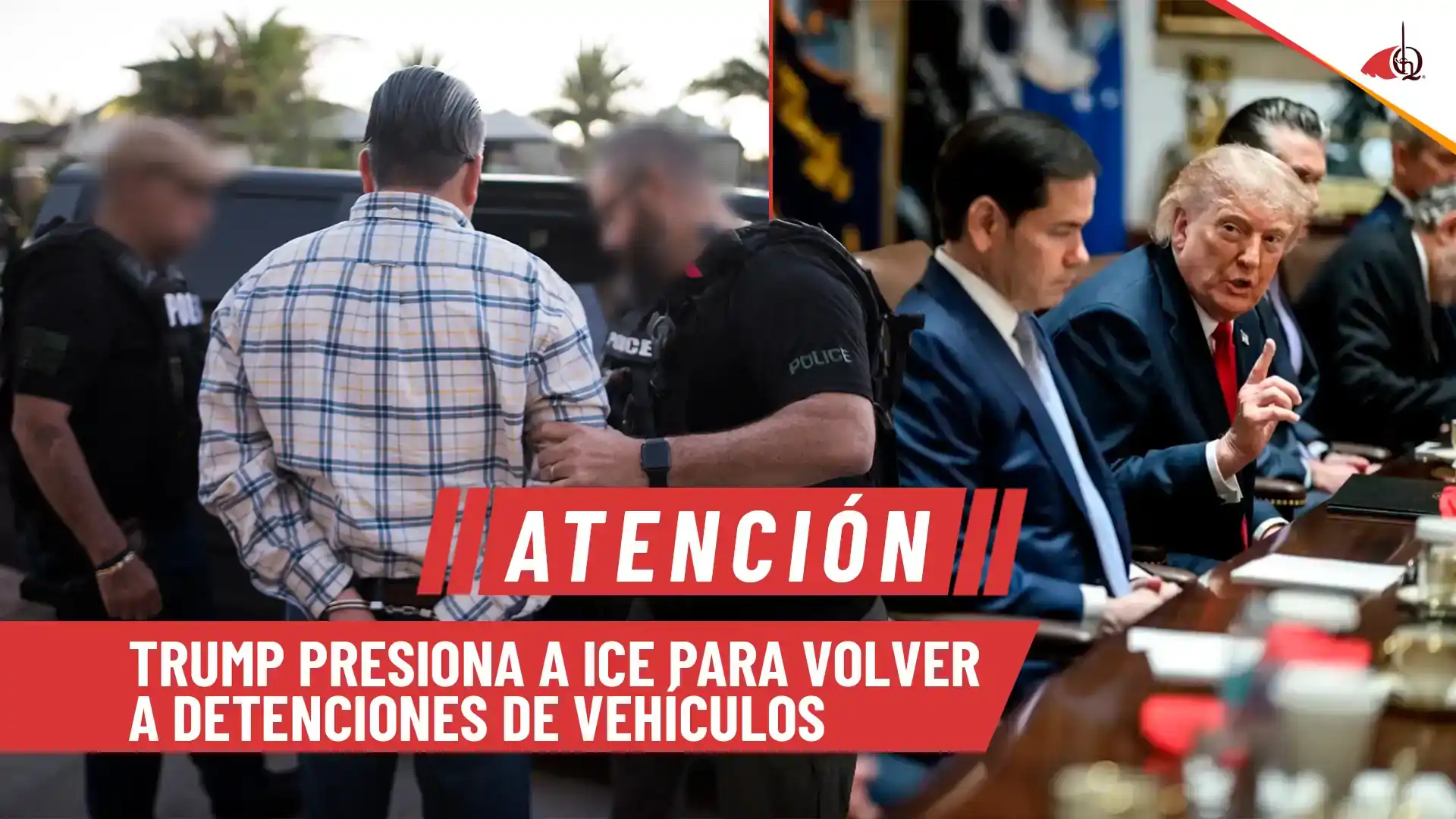 Trump respalda las detenciones de vehículos por ICE