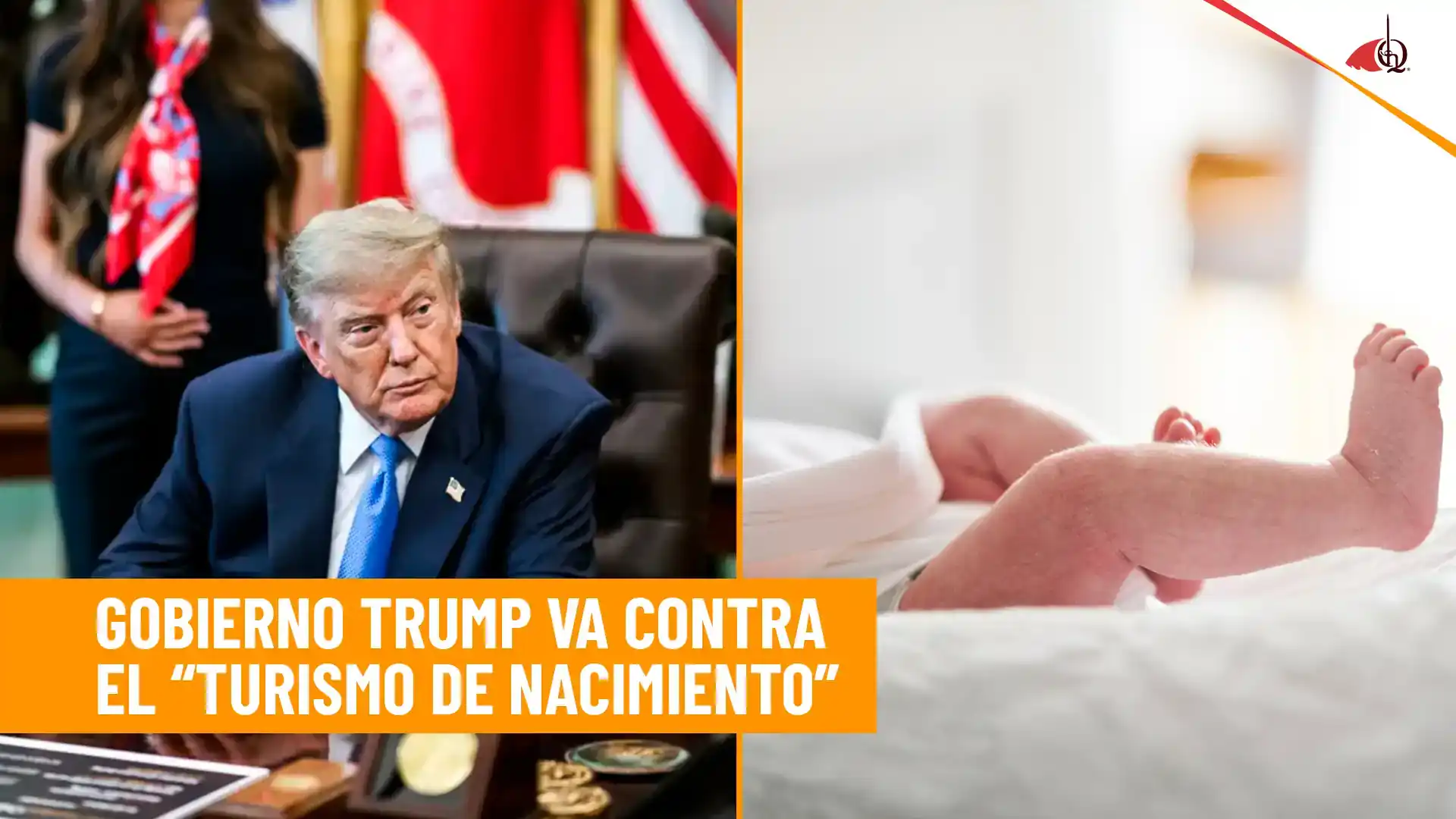 Trump y un recién nacido en una imagen sobre el fin del turismo de nacimiento en EE. UU.