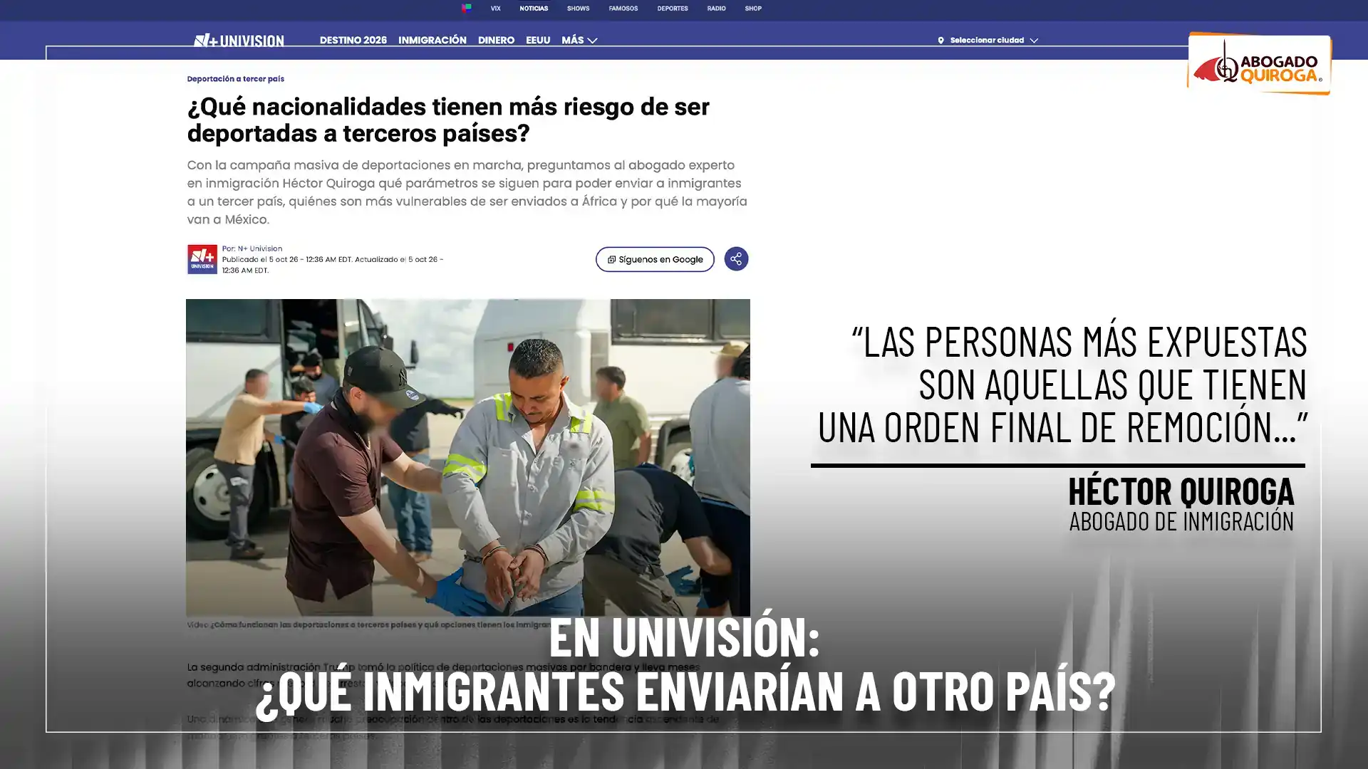 En Univisión: ¿Qué Inmigrantes Enviarían A Otro País?